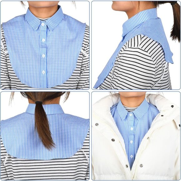 Women Fake Collars 4 Pack Cotton Detachable Half Shirts Casual Halloween - Picture 6 of 7